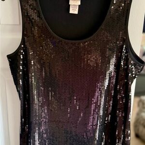 Black Sequin Tank Top